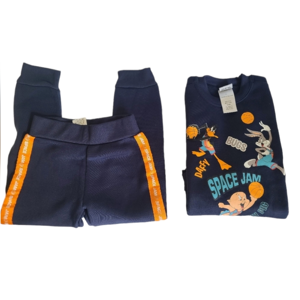 Warner Bros Looney Toones Space Jam Kids Blue Orange Size 4